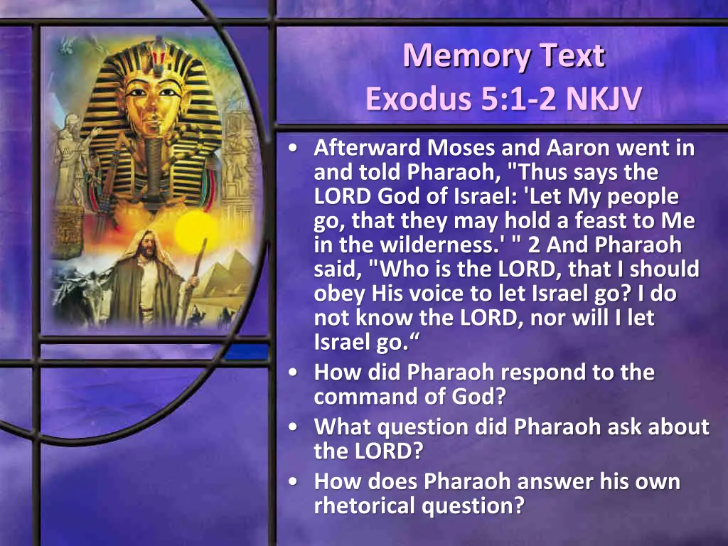 memory text exodus 5 1 2 nkjv