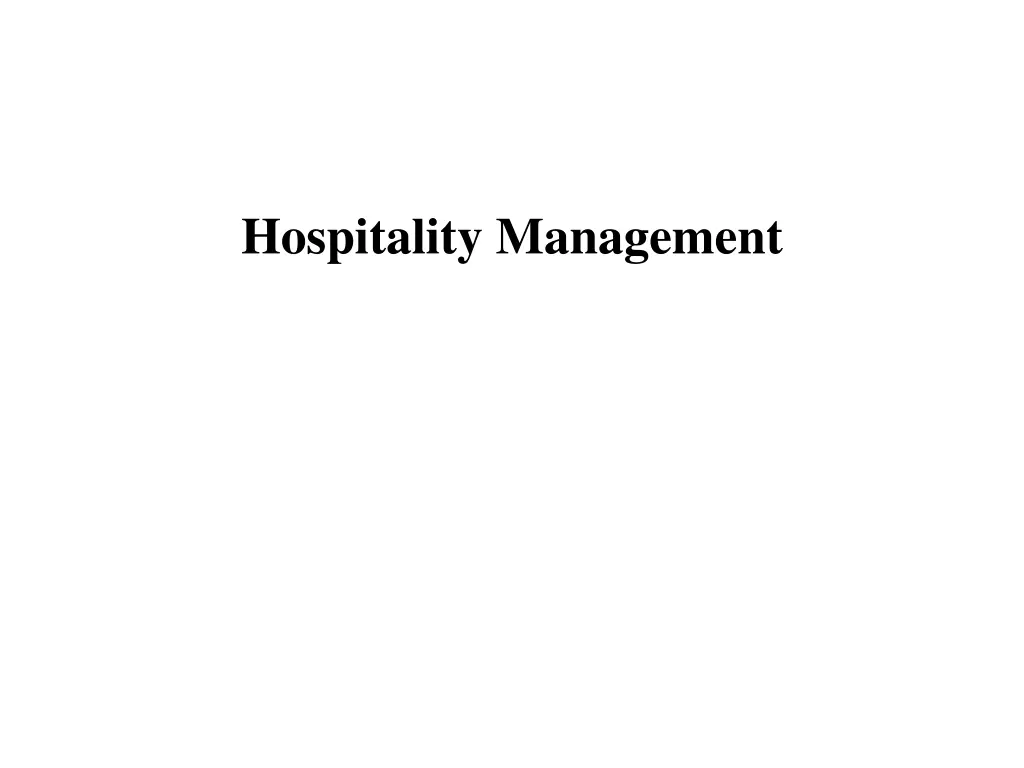 hospitality management