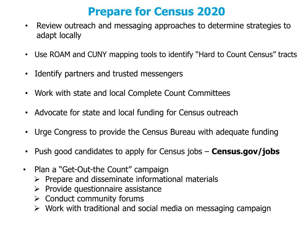 prepare for census 2020