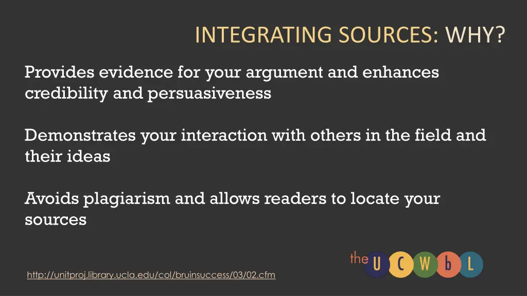 integrating sources why