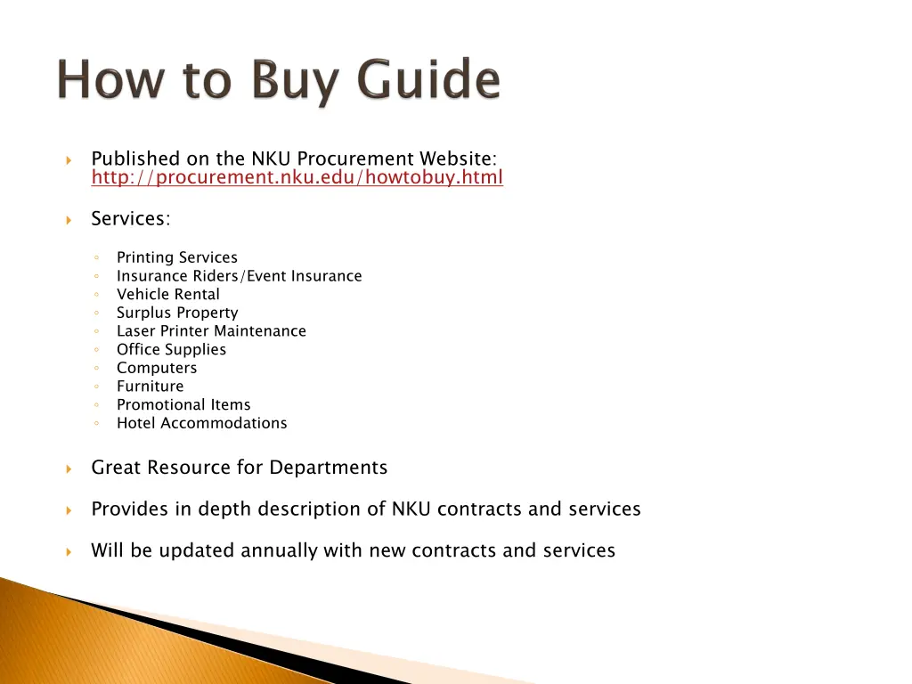 published on the nku procurement website http