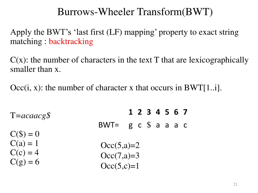 burrows wheeler transform bwt 5