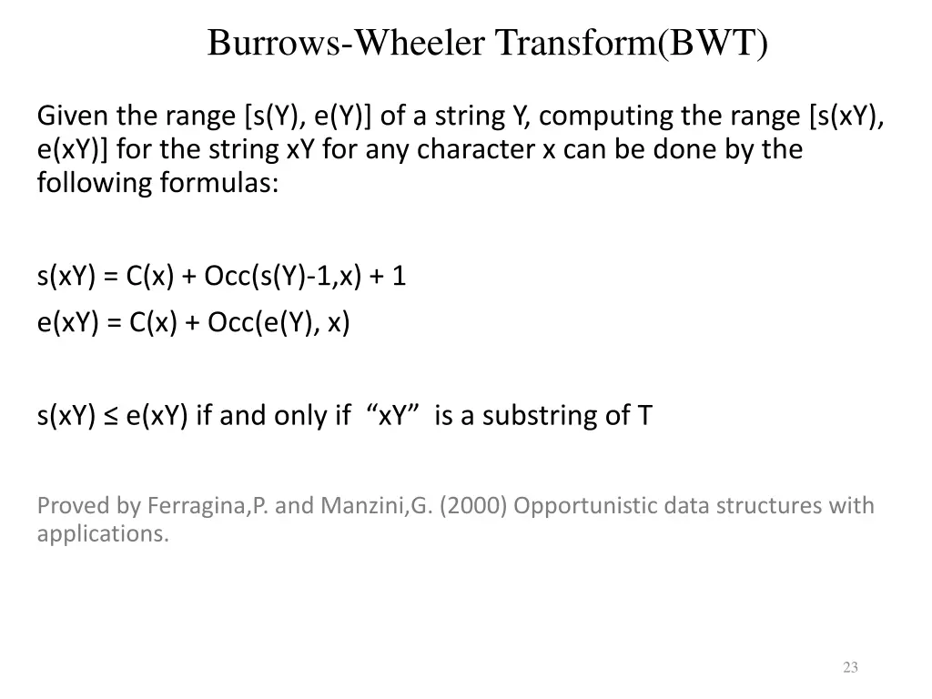 burrows wheeler transform bwt 7