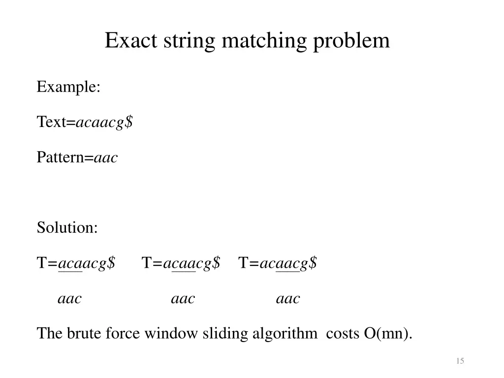 exact string matching problem