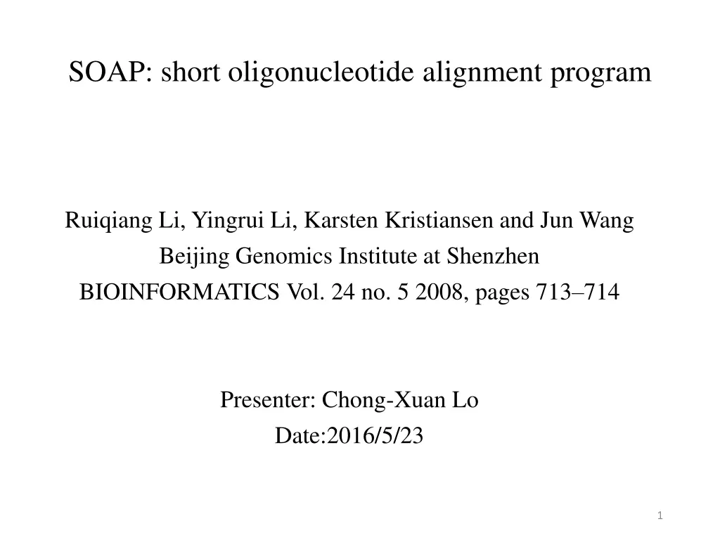soap short oligonucleotide alignment program