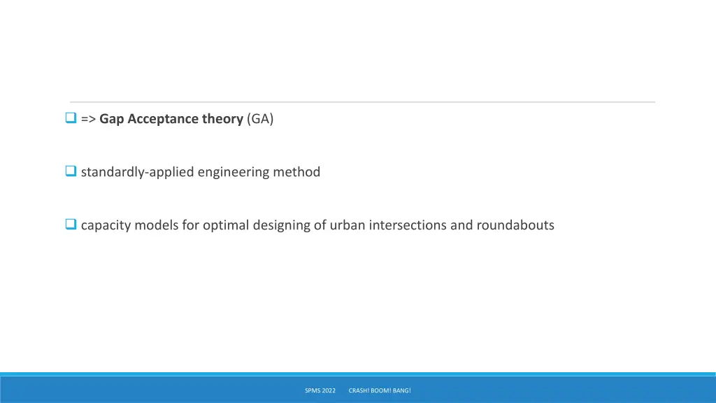 gap acceptance theory ga