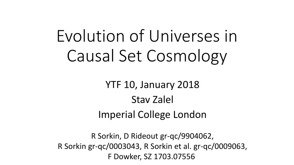 evolution of universes in causal set cosmology