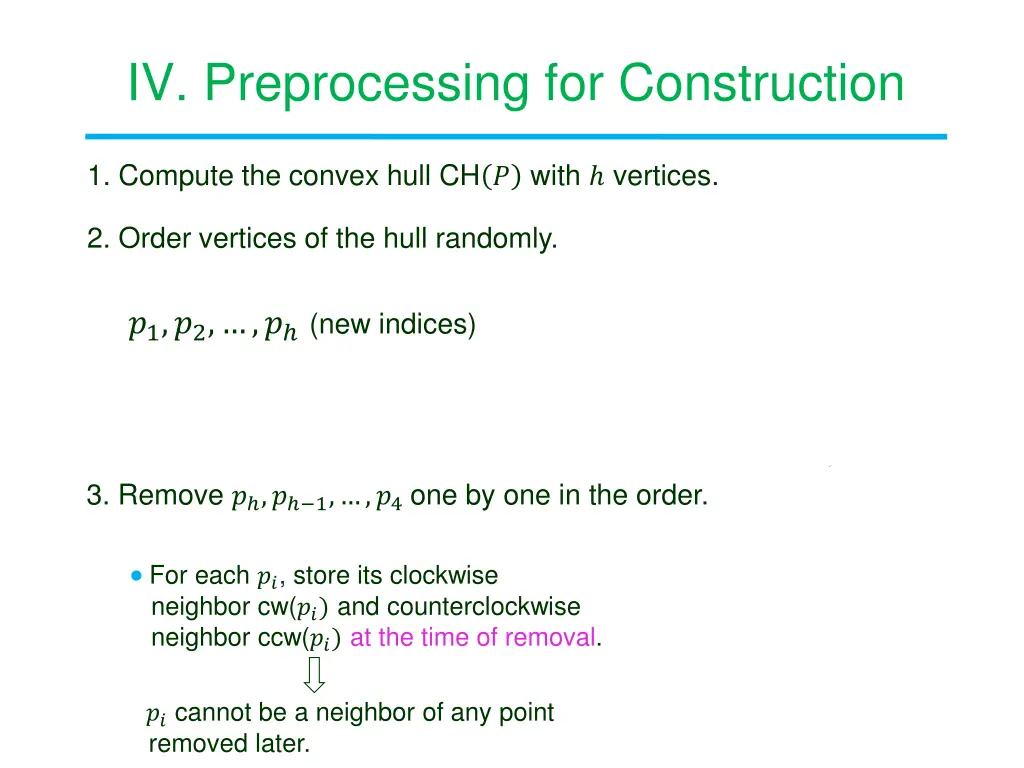 iv preprocessing for construction