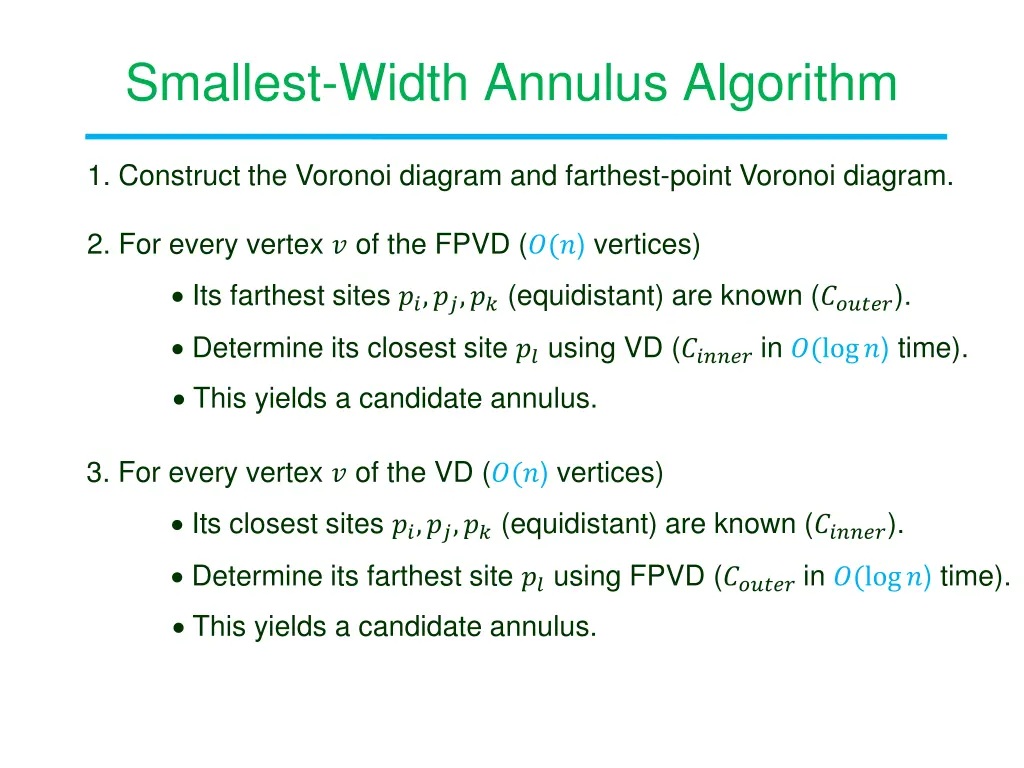 smallest width annulus algorithm