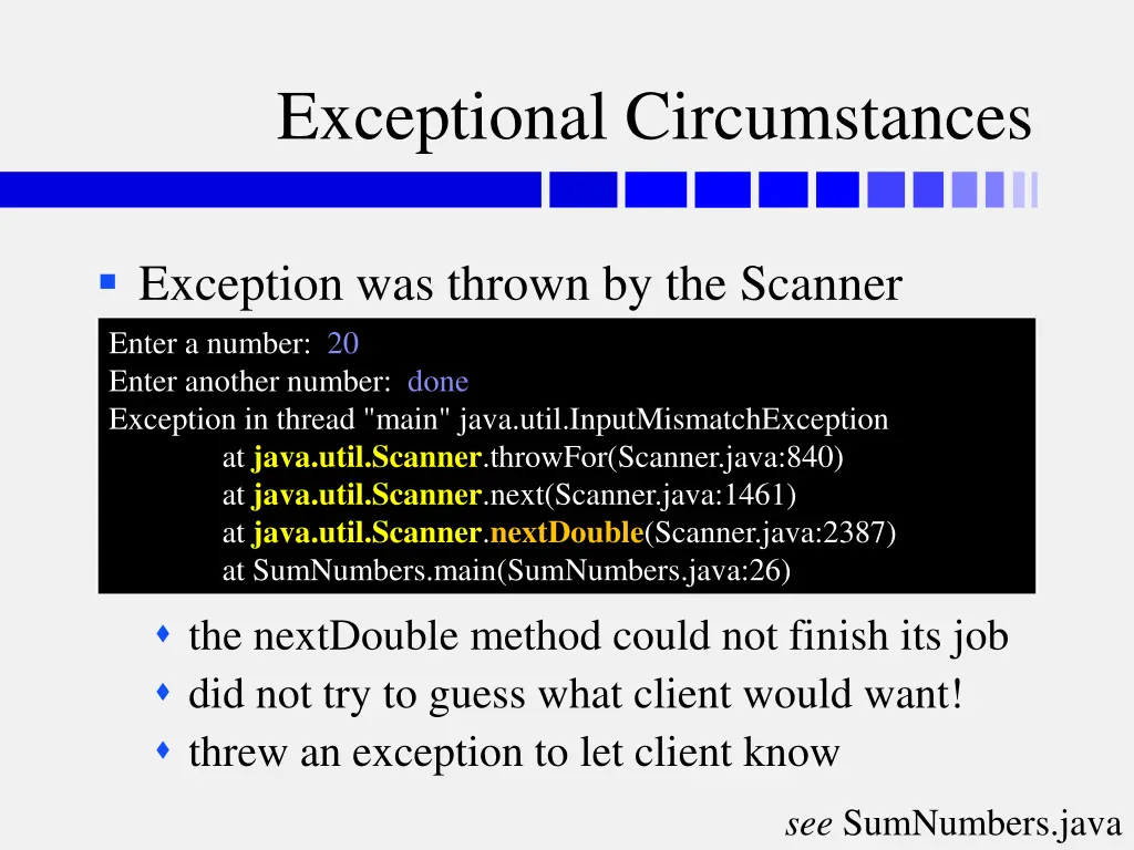 exceptional circumstances 1