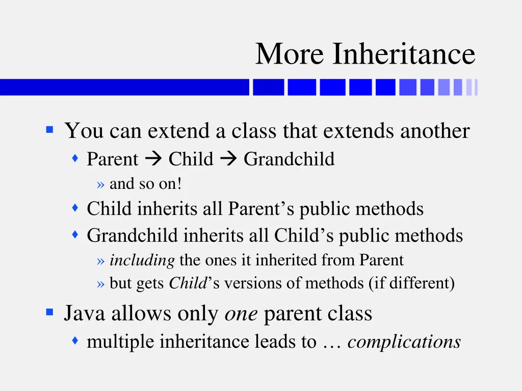 more inheritance