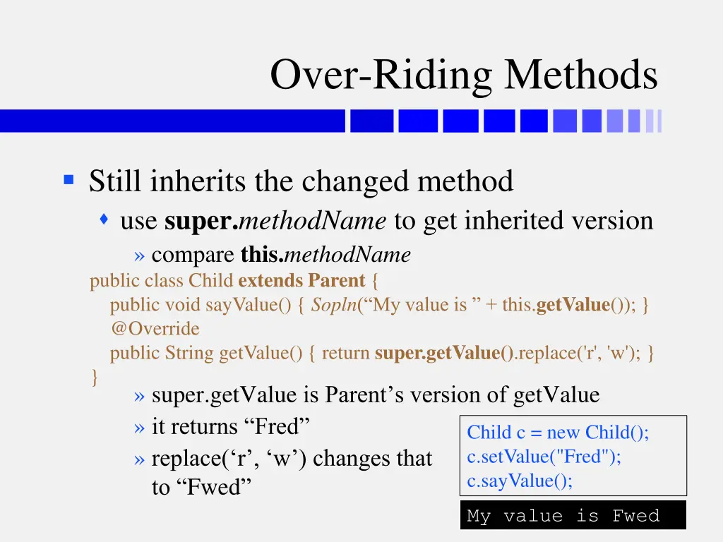 over riding methods