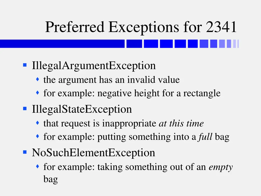 preferred exceptions for 2341