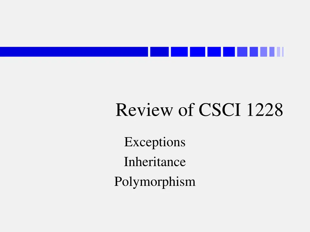 review of csci 1228