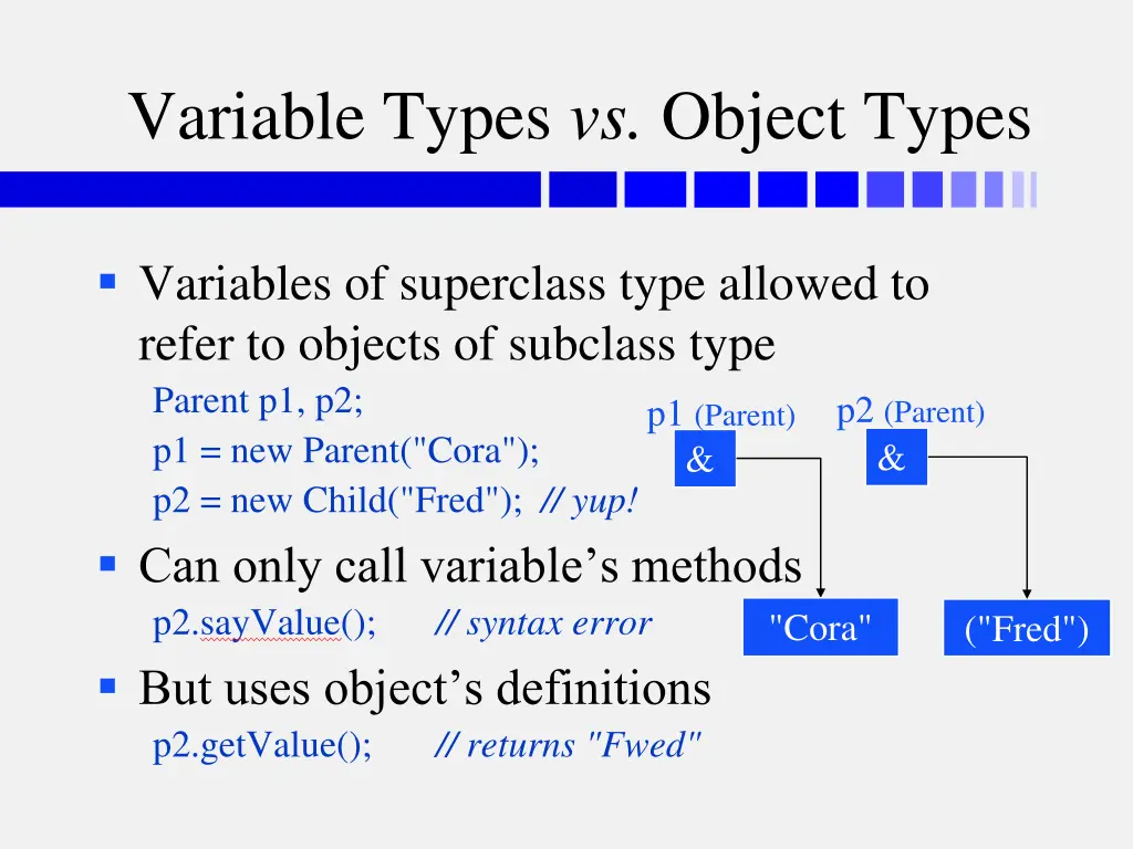 variable types vs object types
