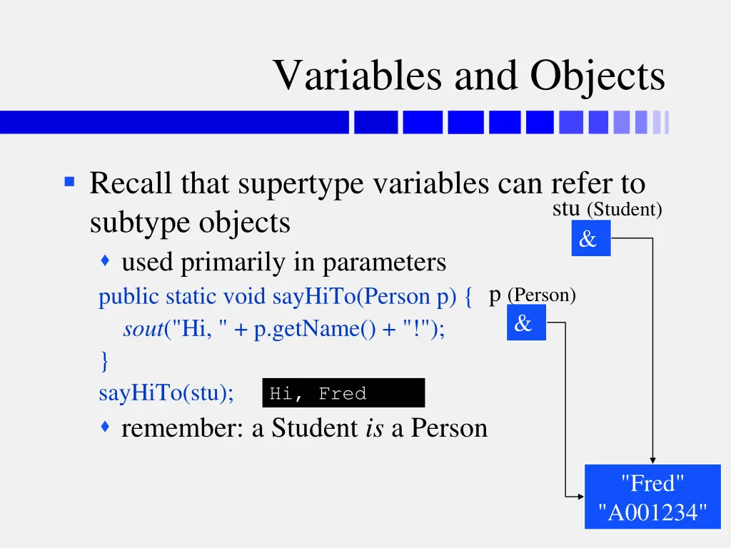 variables and objects