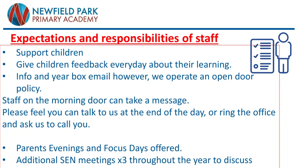 expectations and responsibilities of staff
