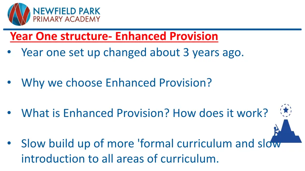 year one structure enhanced provision year