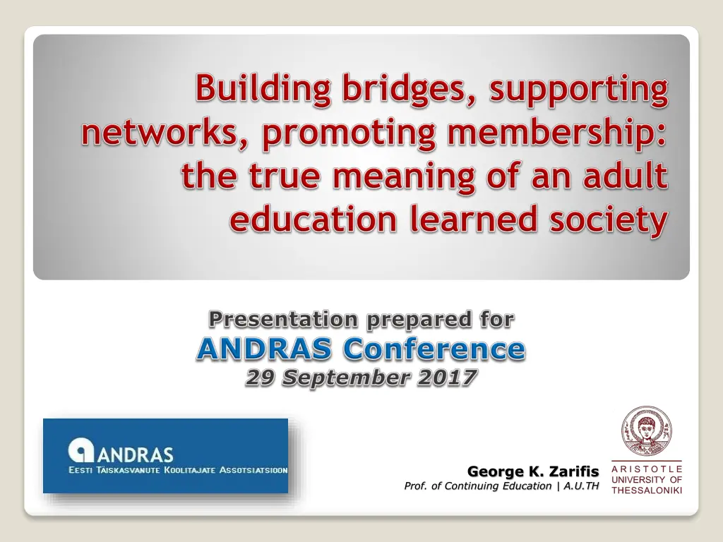 george k zarifis prof of continuing education