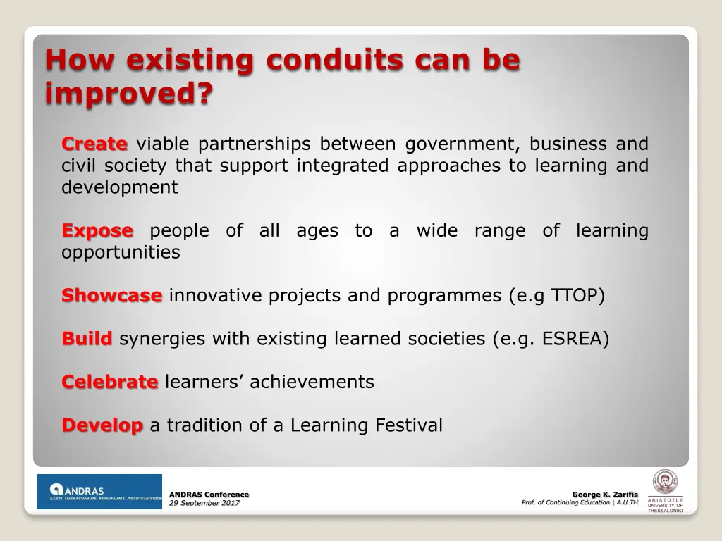 how existing conduits can be improved
