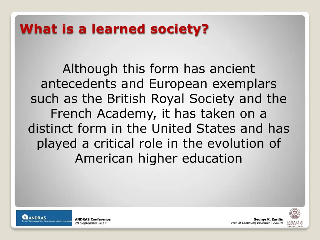 what is a learned society 1