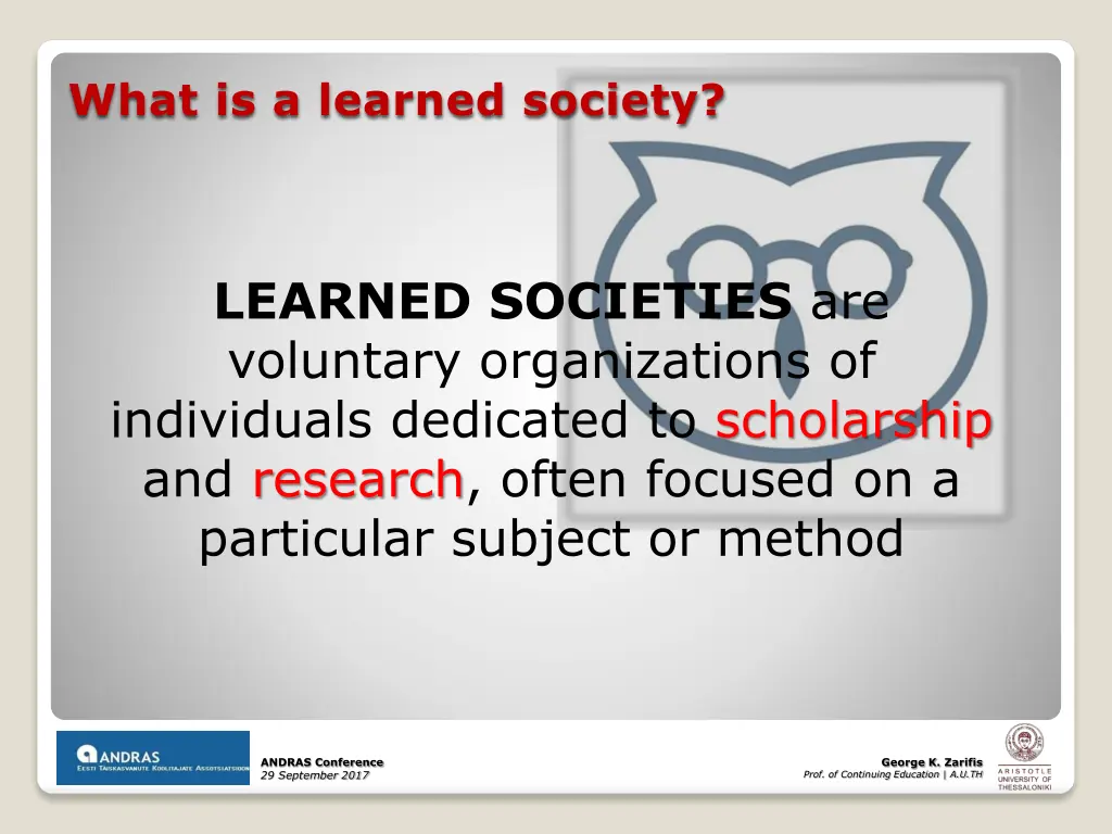what is a learned society