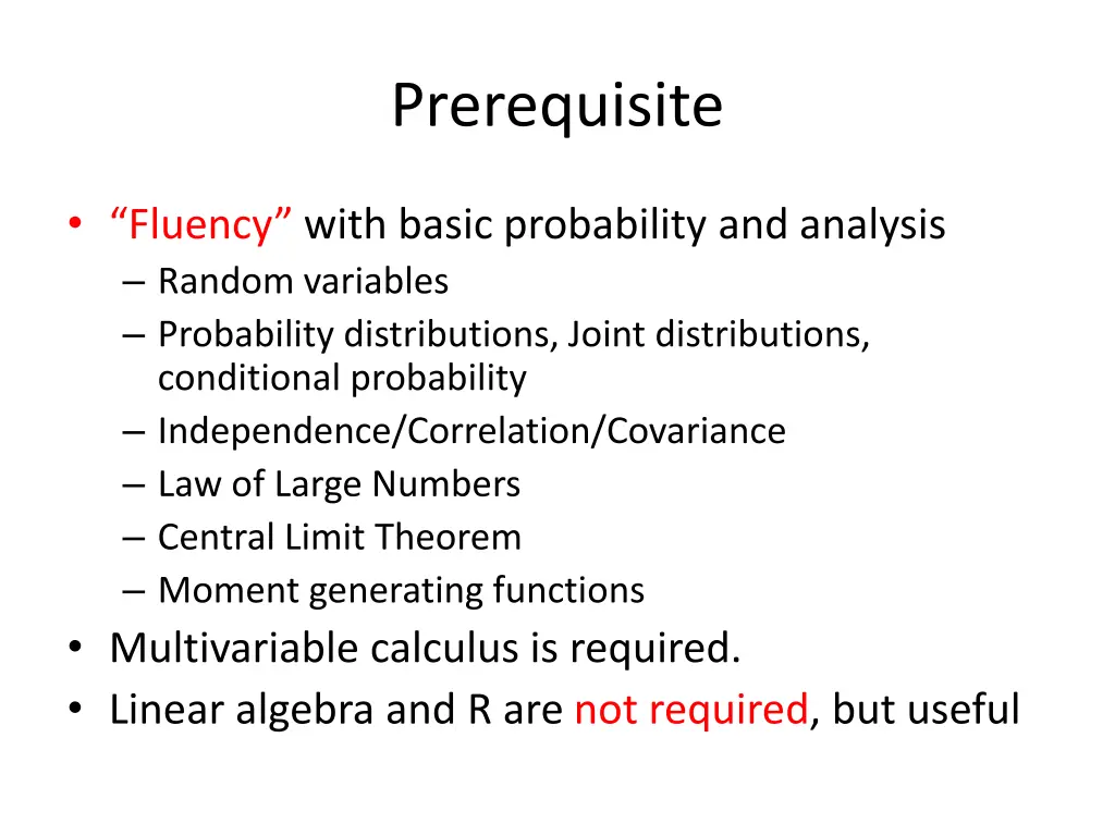 prerequisite