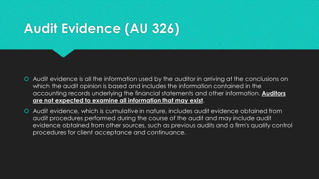 audit evidence au 326
