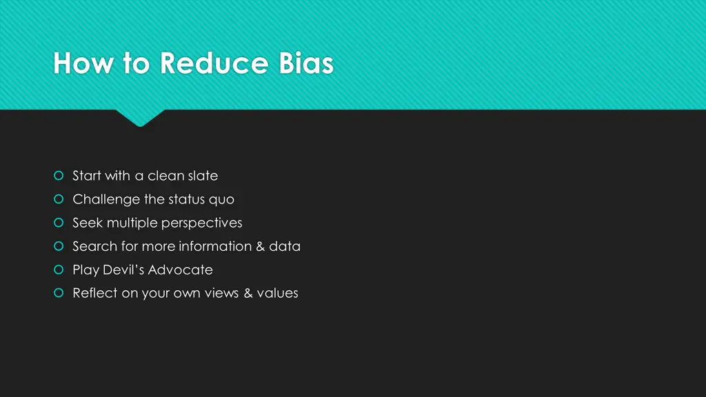how to reduce bias