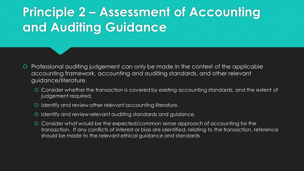 principle 2 assessment of accounting and auditing