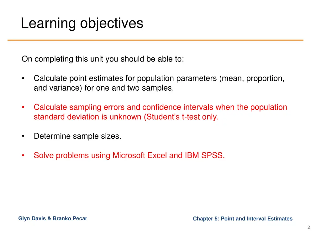 learning objectives