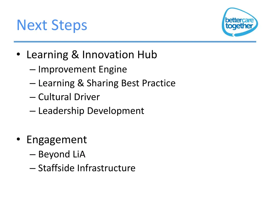 next steps