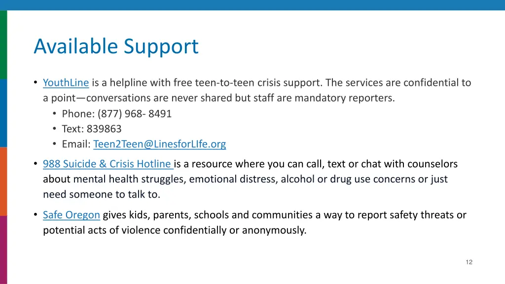 available support