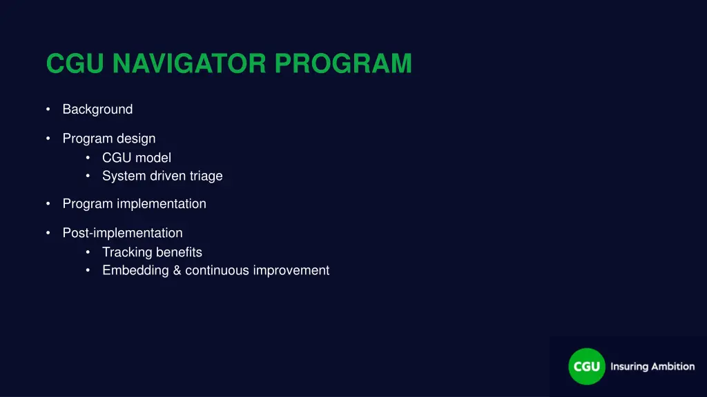 cgu navigator program