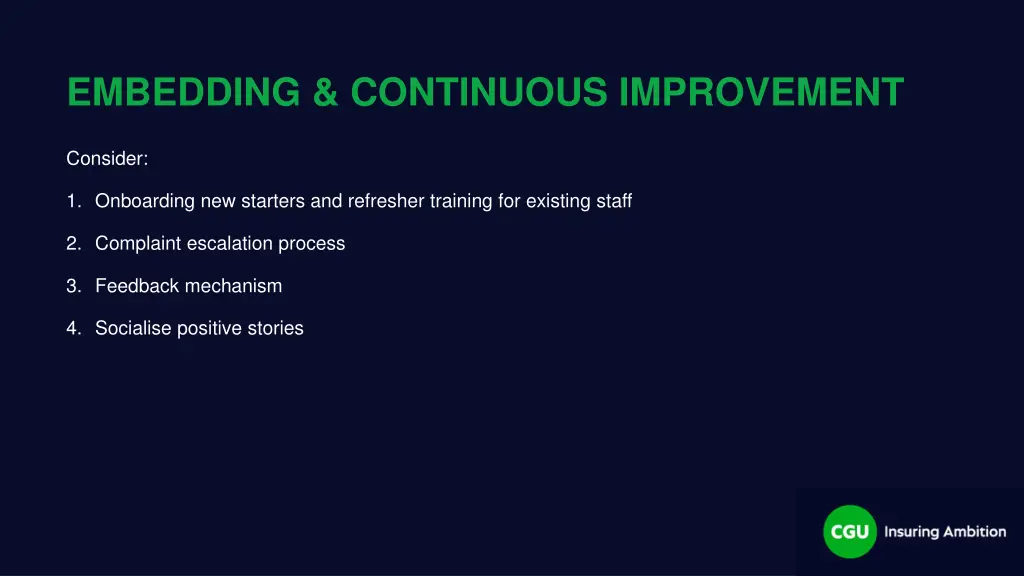 embedding continuous improvement