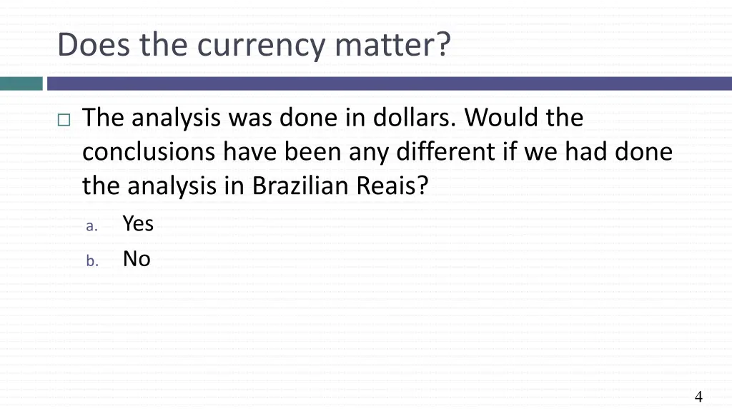 does the currency matter
