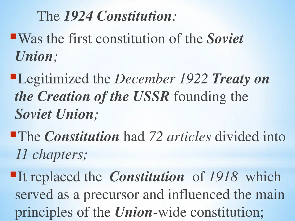the 1924 constitution was the first constitution