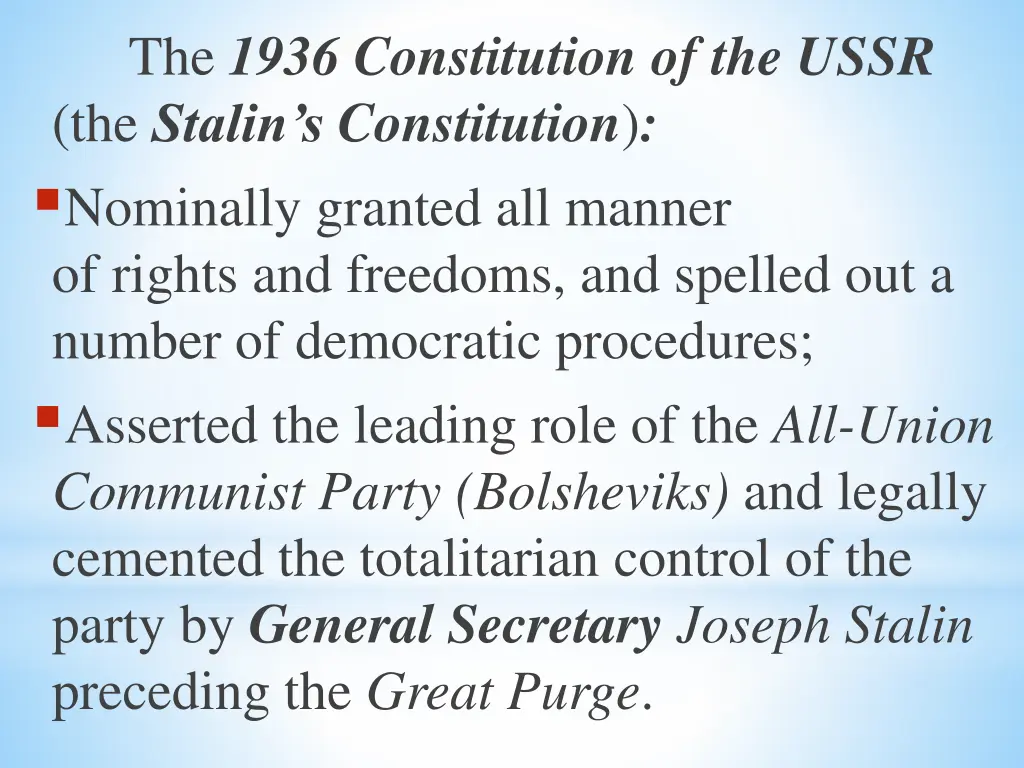 the 1936 constitution of the ussr the stalin