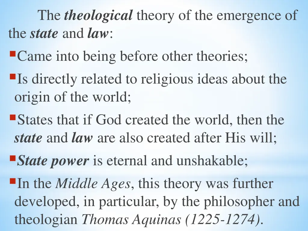 the theological theory of the emergence