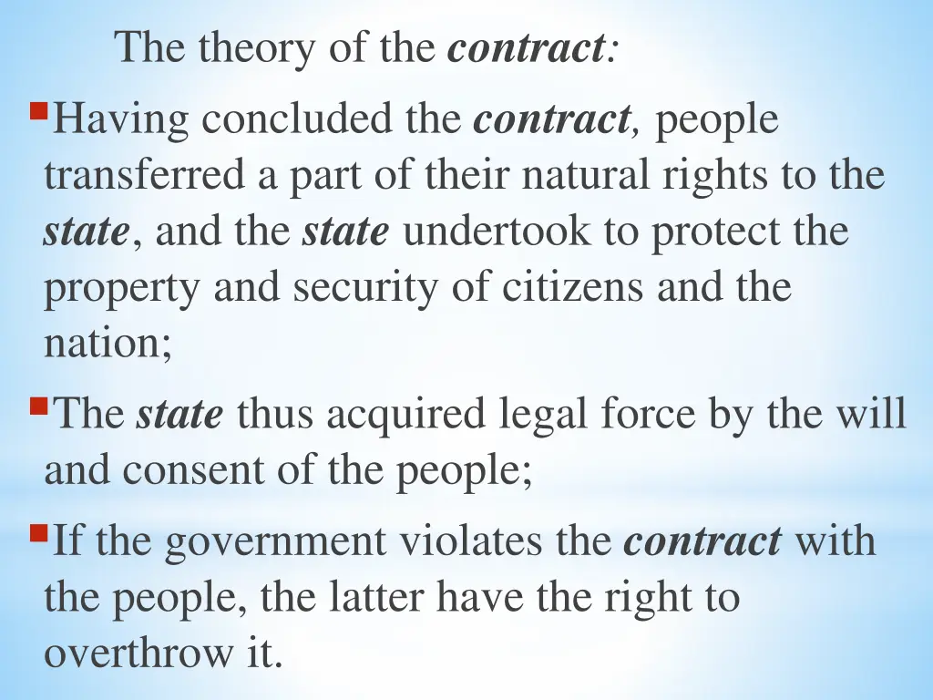 the theory of the contract having concluded