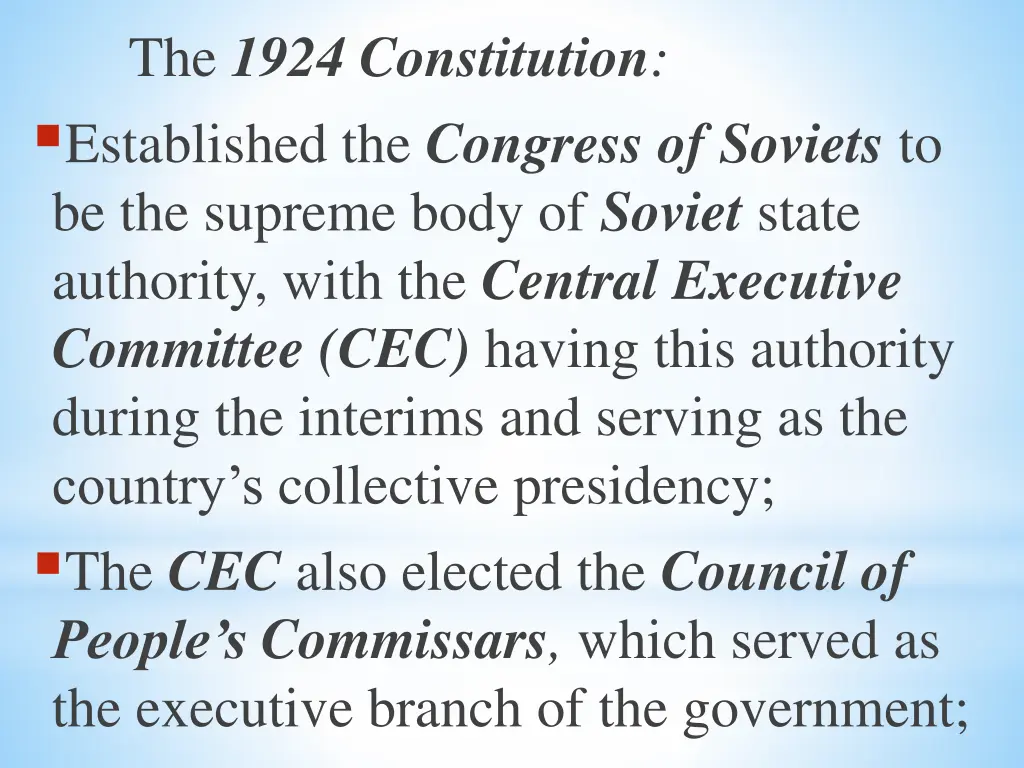 the 1924 constitution established the congress