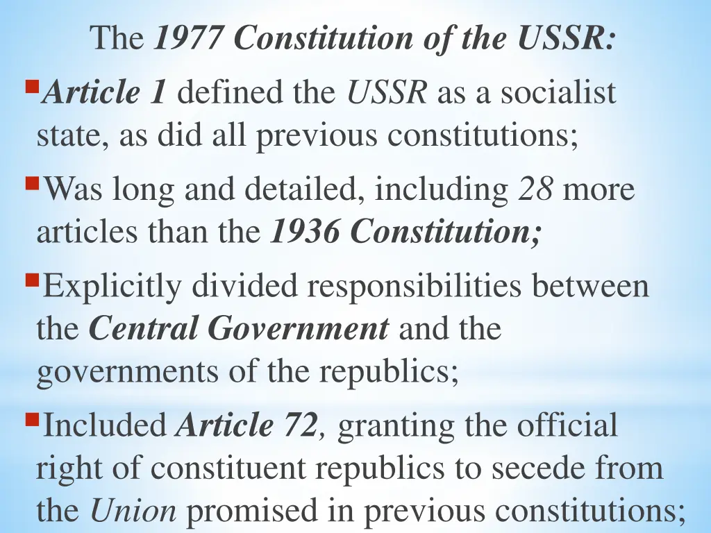 the 1977 constitution of the ussr article