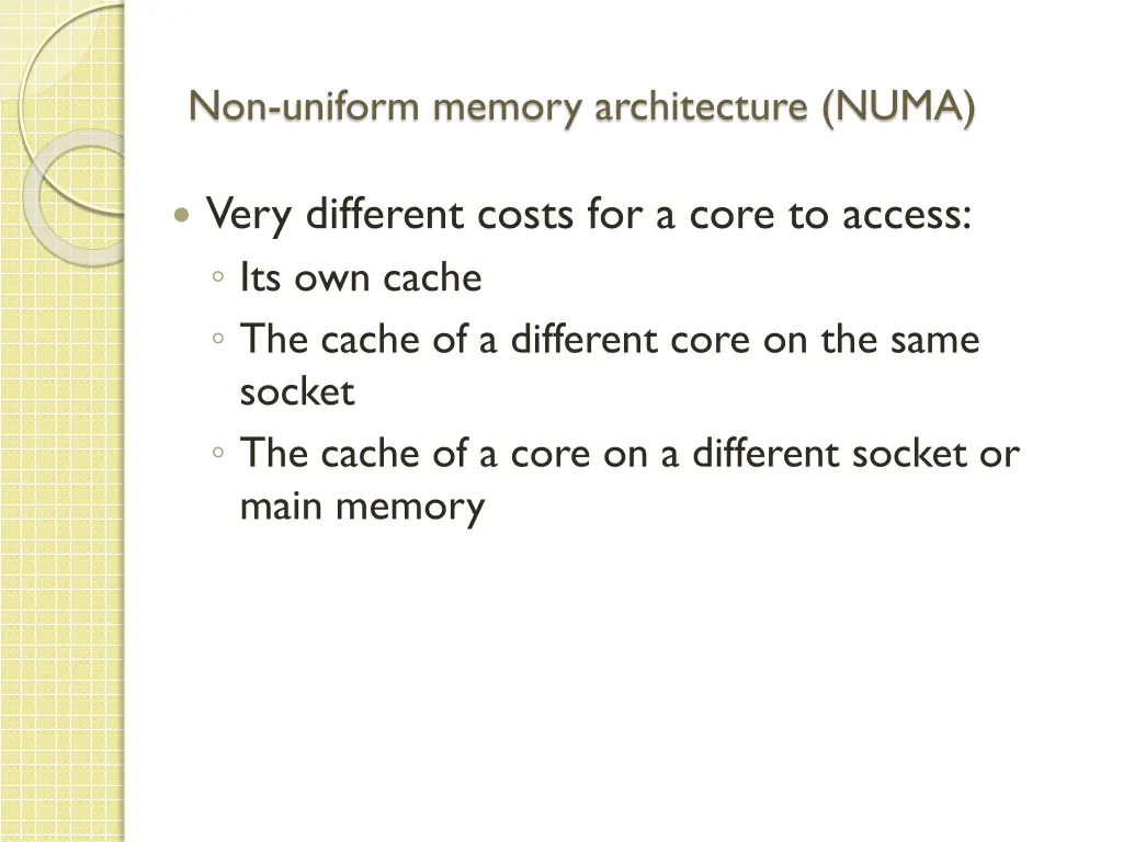 non uniform memory architecture numa