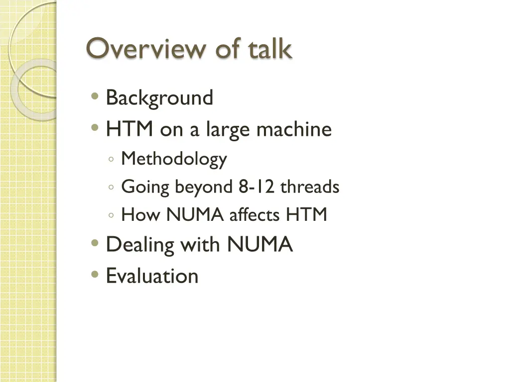 overview of talk