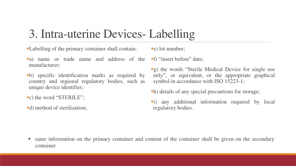 3 intra uterine devices labelling