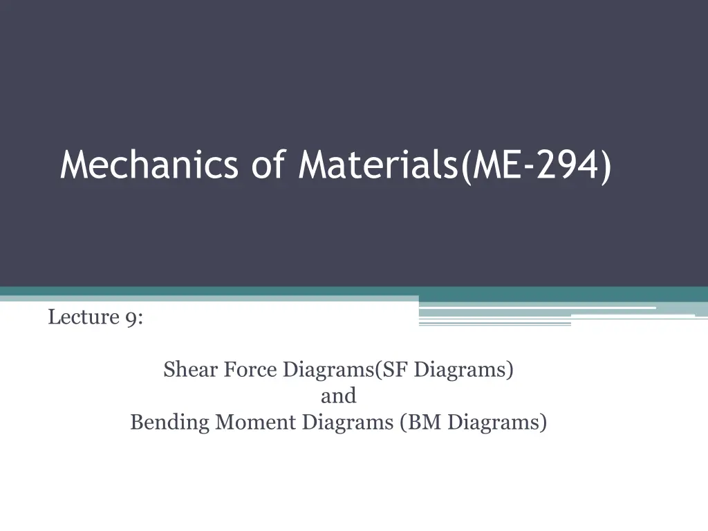mechanics of materials me 294