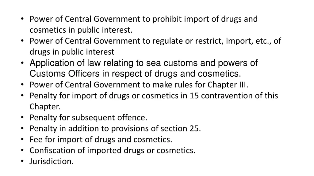 power of central government to prohibit import