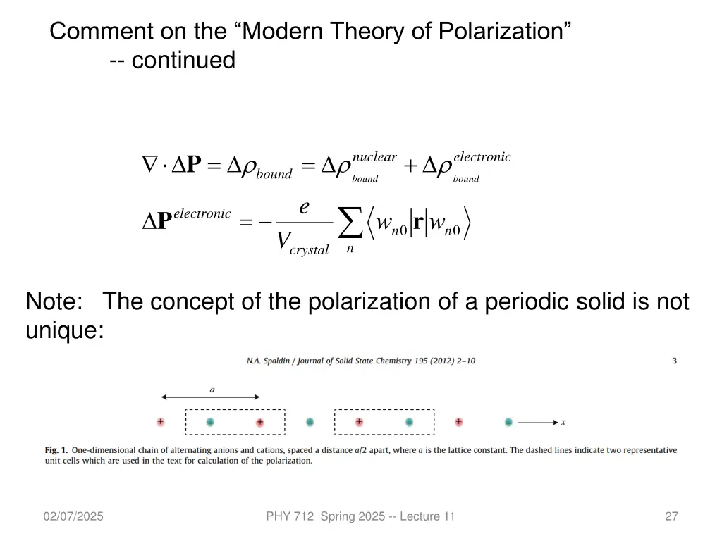 comment on the modern theory of polarization
