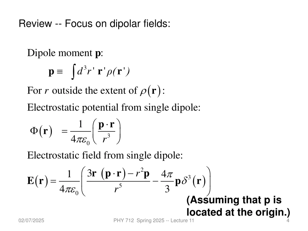 review focus on dipolar fields