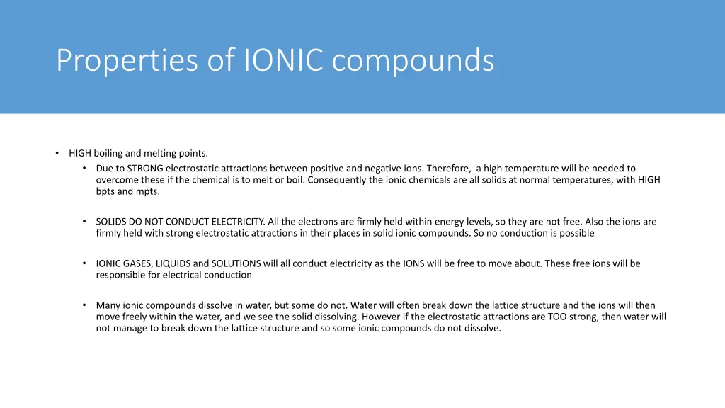 properties of ionic compounds